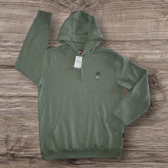 Quiksilver Surf Sea Spray Palm Tree Hoodie Sweatshirt - Green